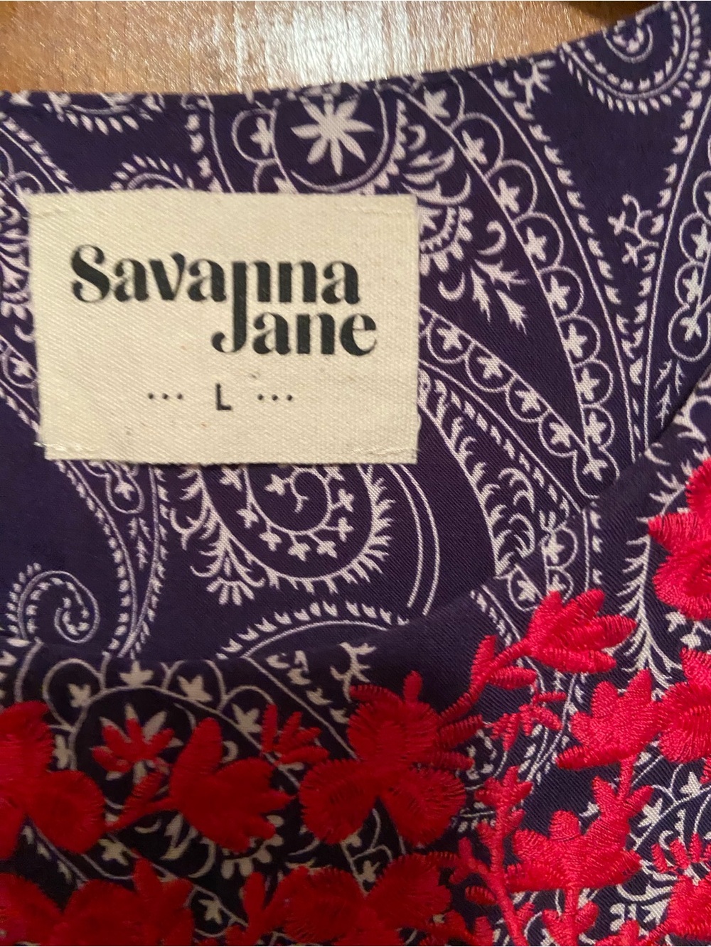 Savanna Jane Embroidered Flutter Sleeve Top - Picture 5 of 6
